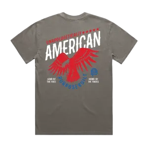 Unapologetically American Tee, Heavy Faded Grey