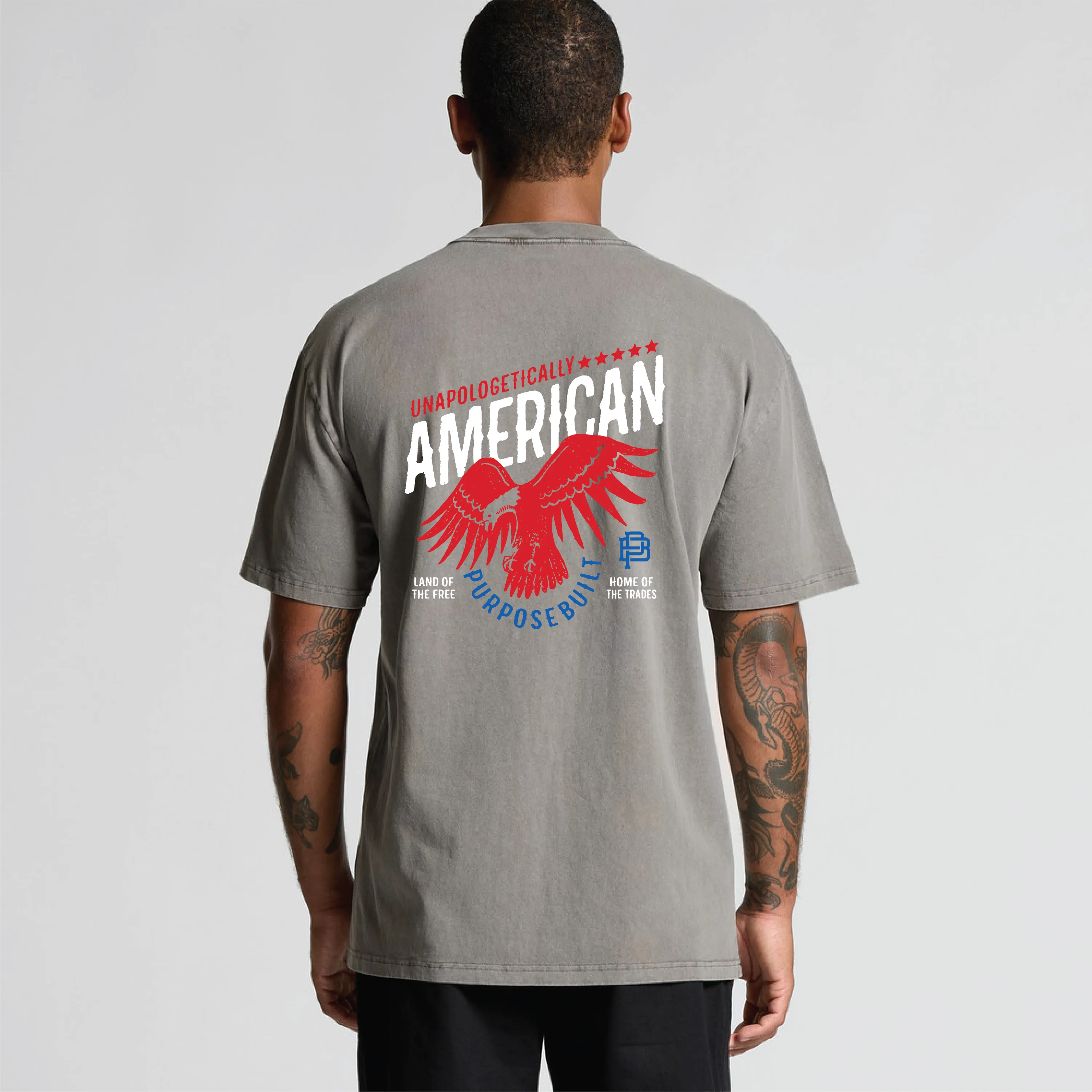 Unapologetically American Tee, Heavy Faded Grey