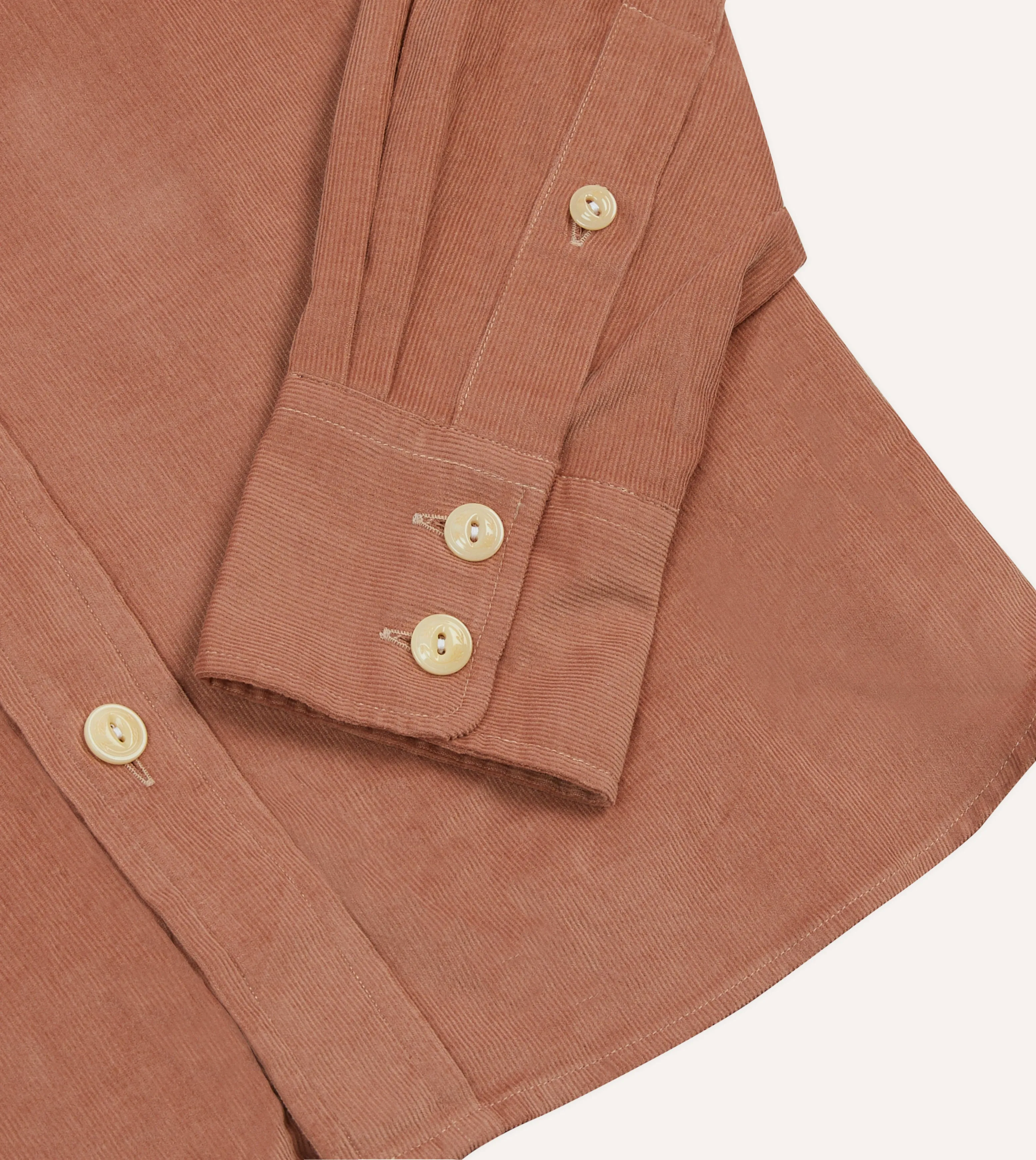 Washed Red Corduroy Two-Pocket Western Shirt