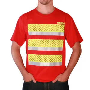 Whistle Workwear Safety Diamond Plate Short Sleeve T-Shirt_Deep Red
