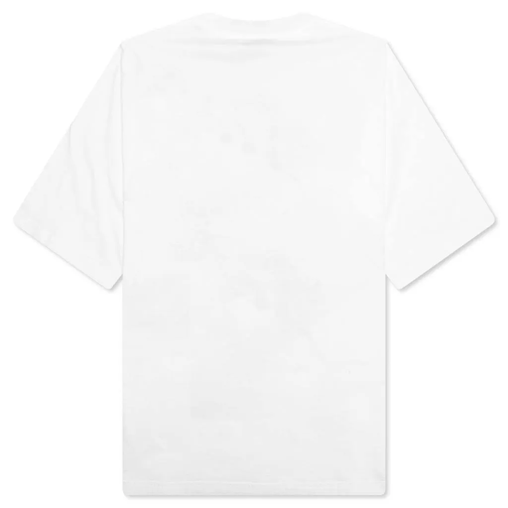 White Cotton T-Shirt With Flower Prints - Lily White