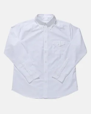 WHITE ENZYME-WASH OXFORD SHIRT - FLAP POCKET