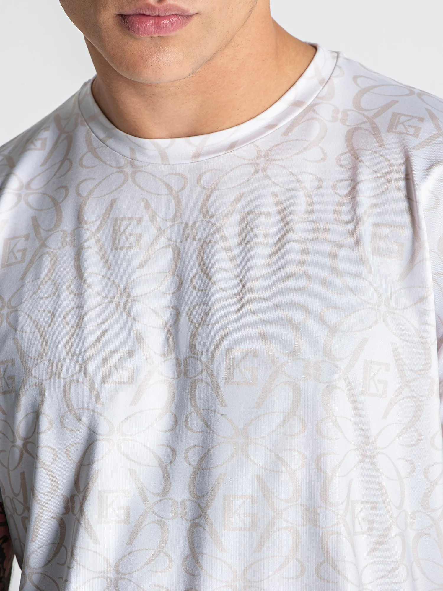 White Nouveau Printed Tee
