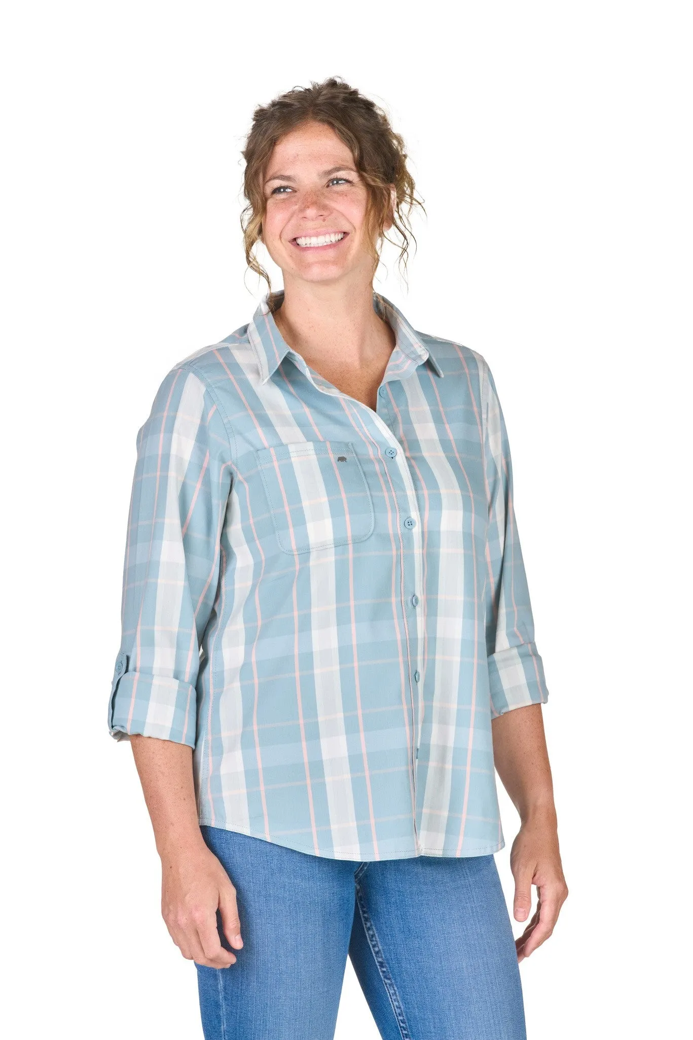 Women's Flex180® UPF Button Down Plaid Long Sleeve Shirt