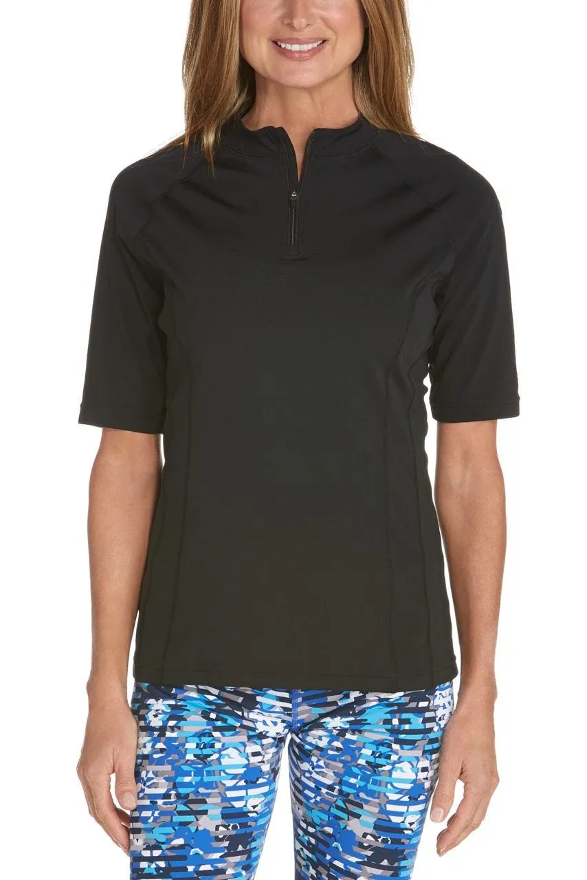 Women's Freestyle Short Sleeve Rash Guard | Black