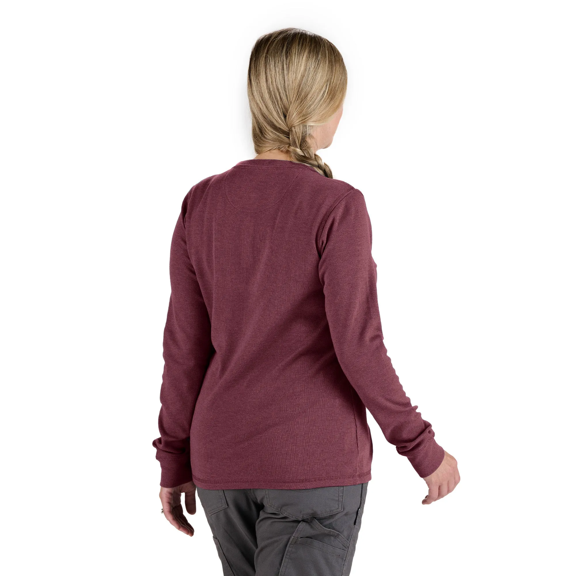 Women's Heavyweight Rib-Knit Long Sleeve Henley