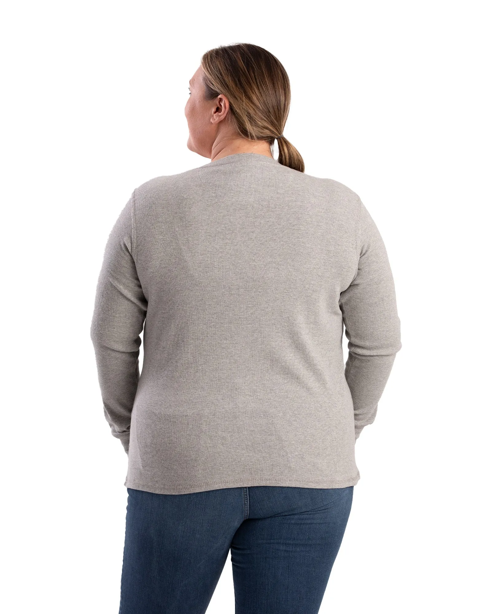 Women's Heavyweight Rib-Knit Long Sleeve Henley