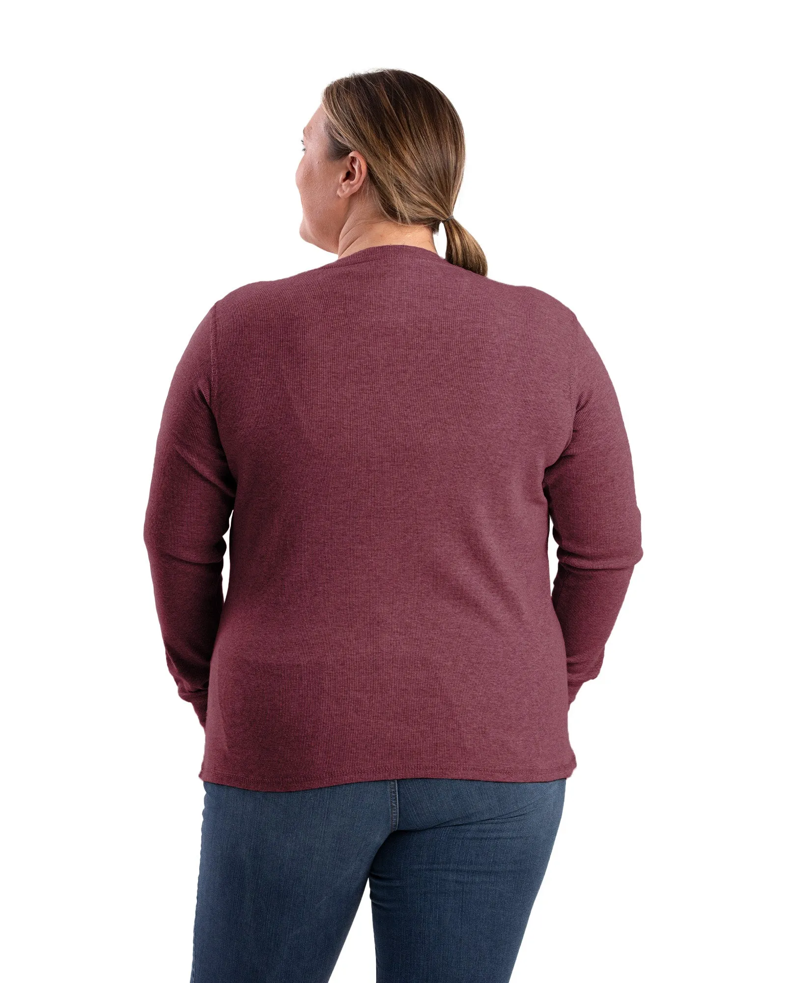 Women's Heavyweight Rib-Knit Long Sleeve Henley