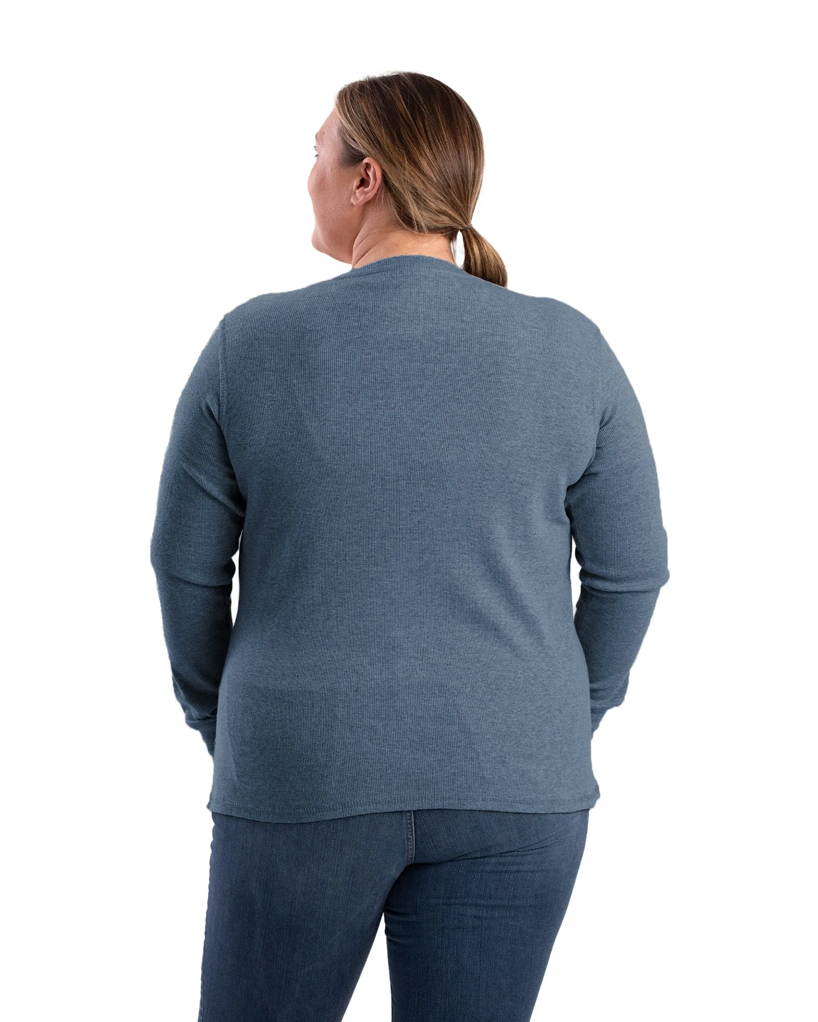 Women's Heavyweight Rib-Knit Long Sleeve Henley