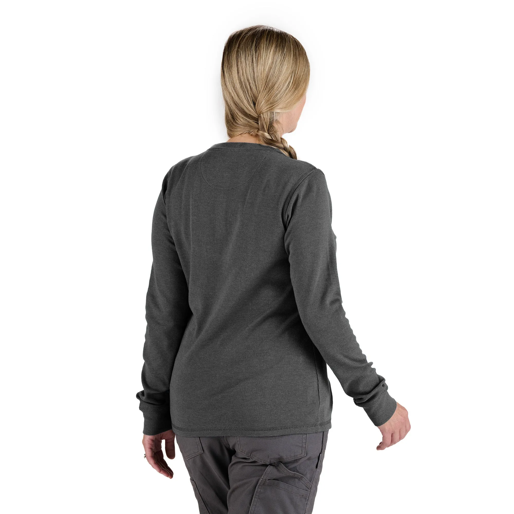 Women's Heavyweight Rib-Knit Long Sleeve Henley