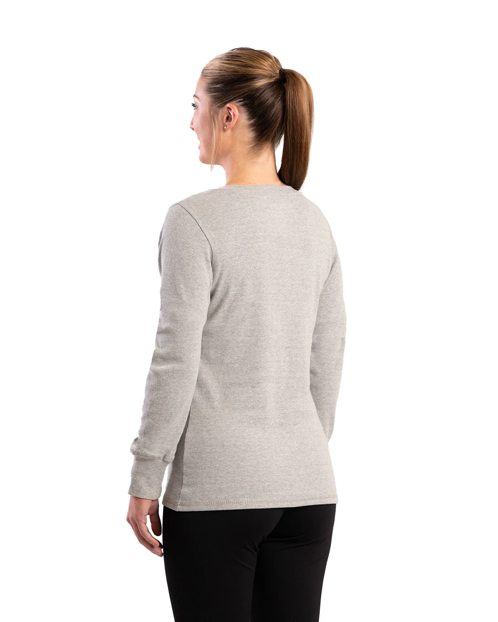 Women's Heavyweight Rib-Knit Long Sleeve Henley