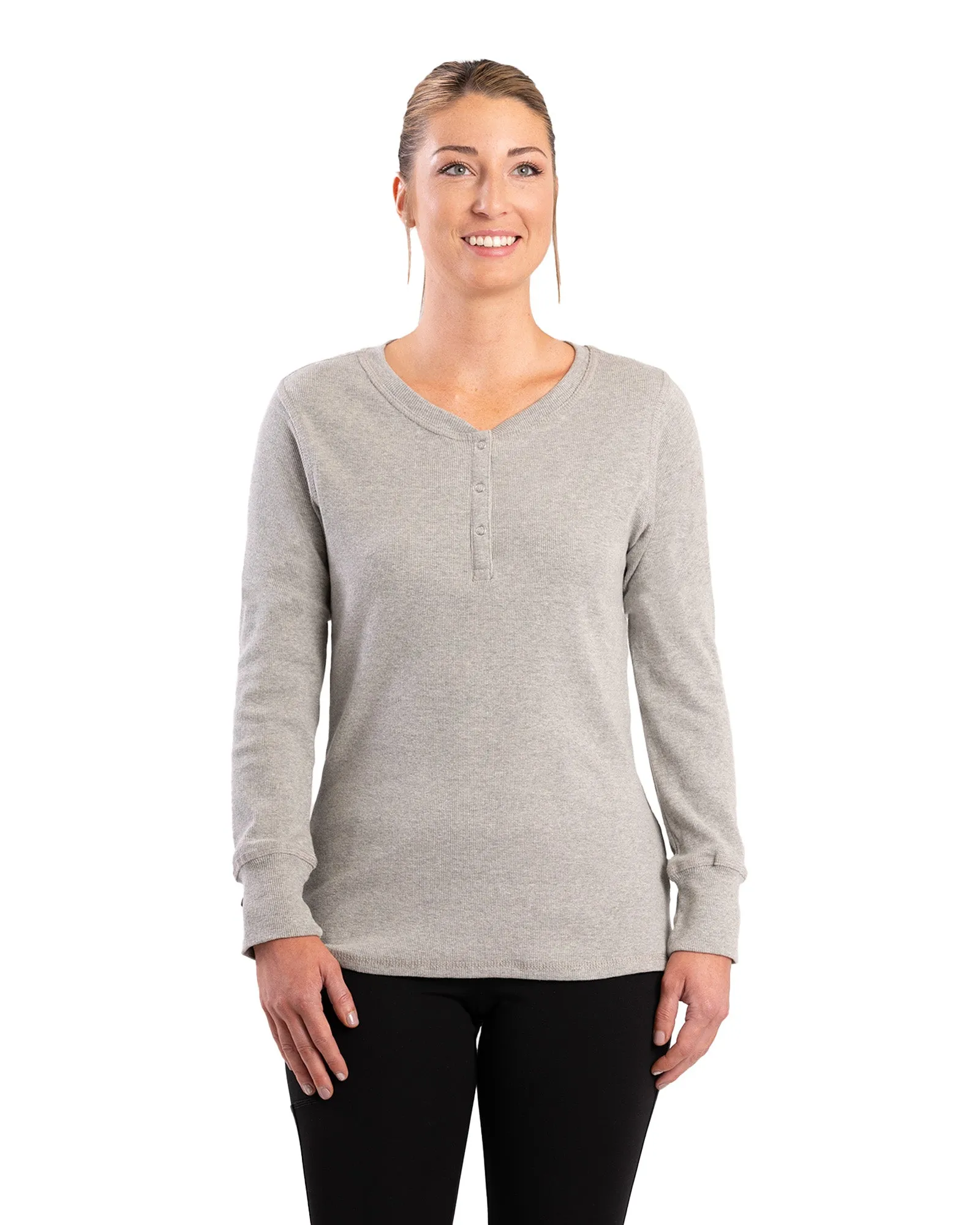 Women's Heavyweight Rib-Knit Long Sleeve Henley
