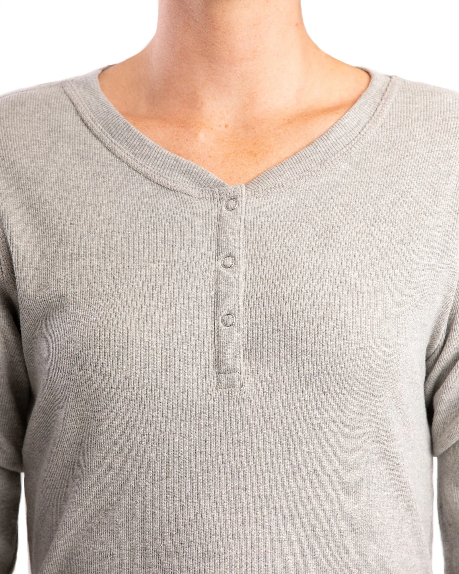 Women's Heavyweight Rib-Knit Long Sleeve Henley