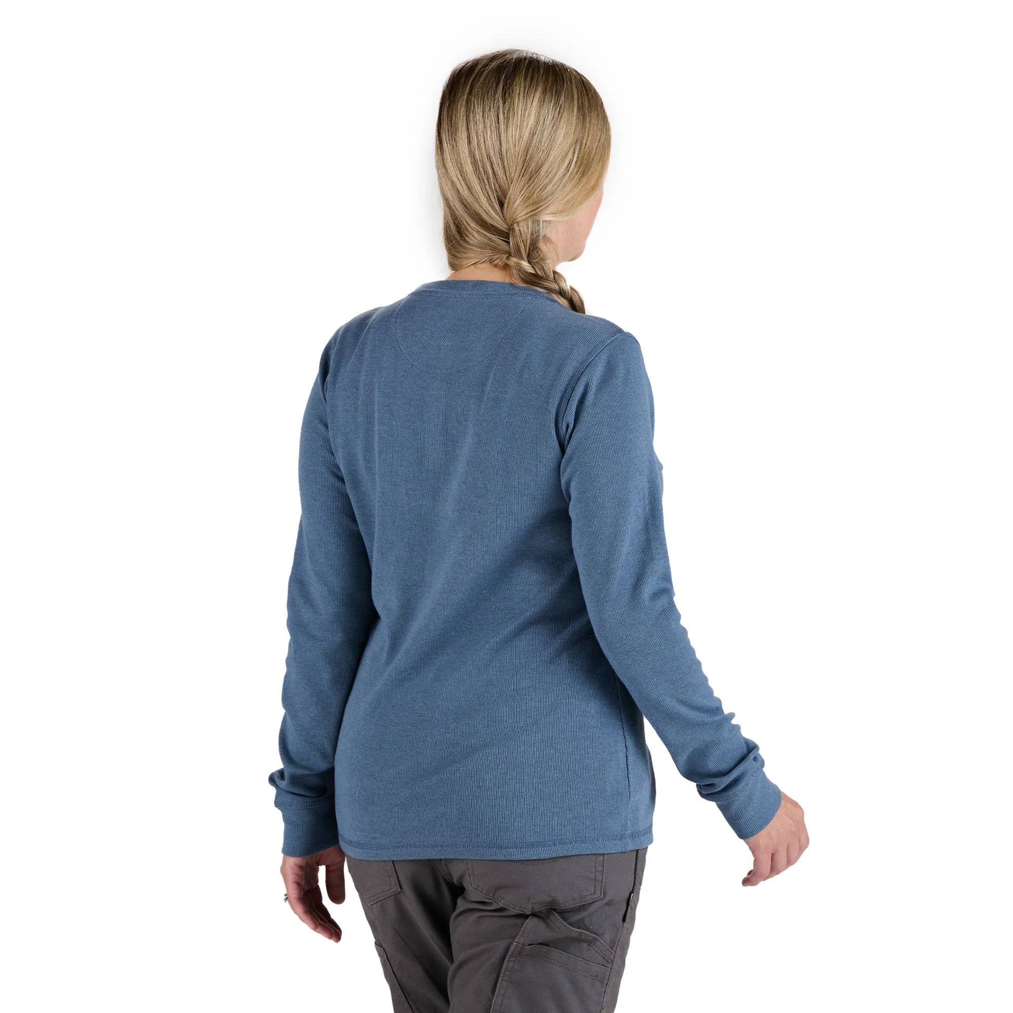 Women's Heavyweight Rib-Knit Long Sleeve Henley
