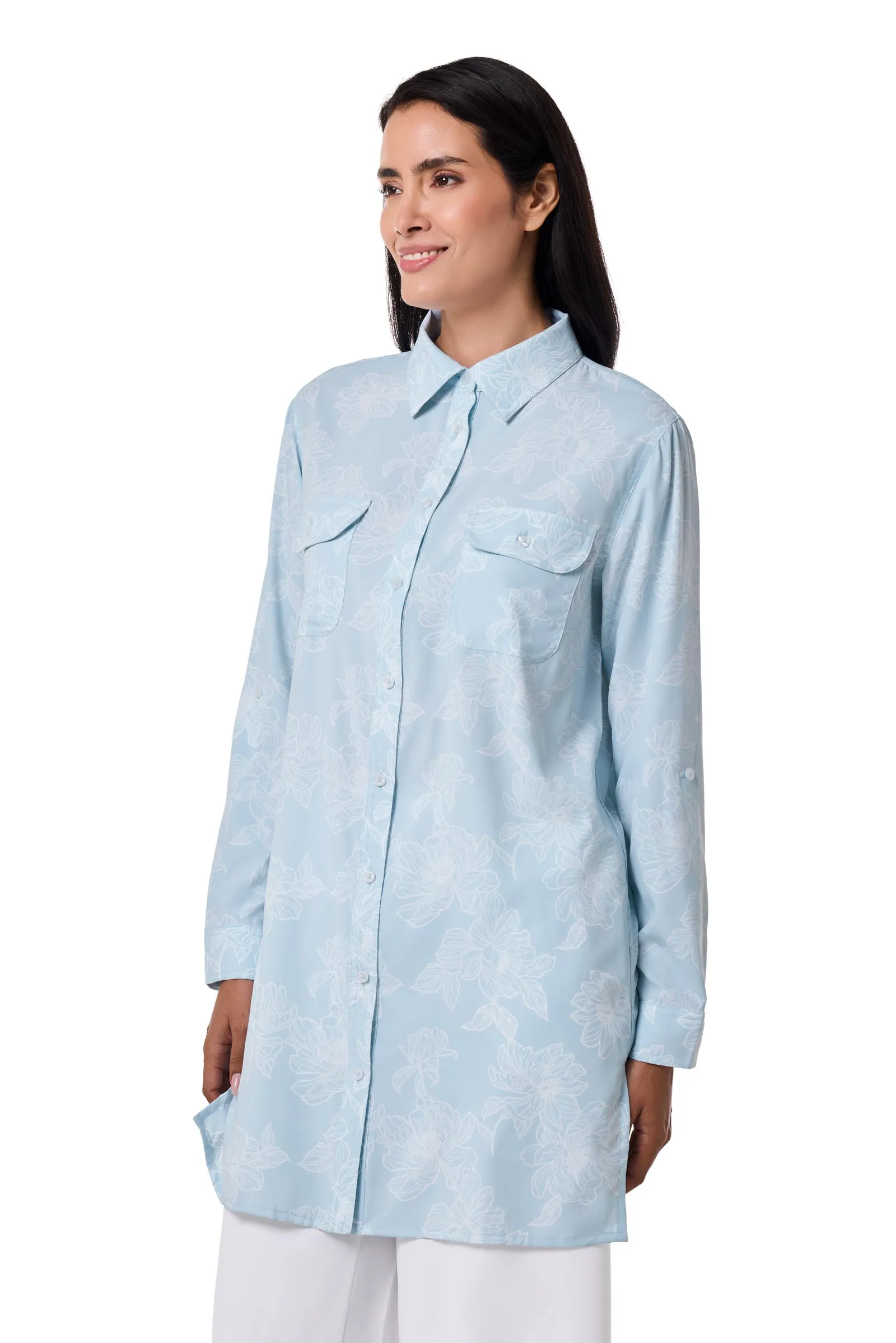 Women's Santorini Tunic Shirt | Skyride Perfect Peony
