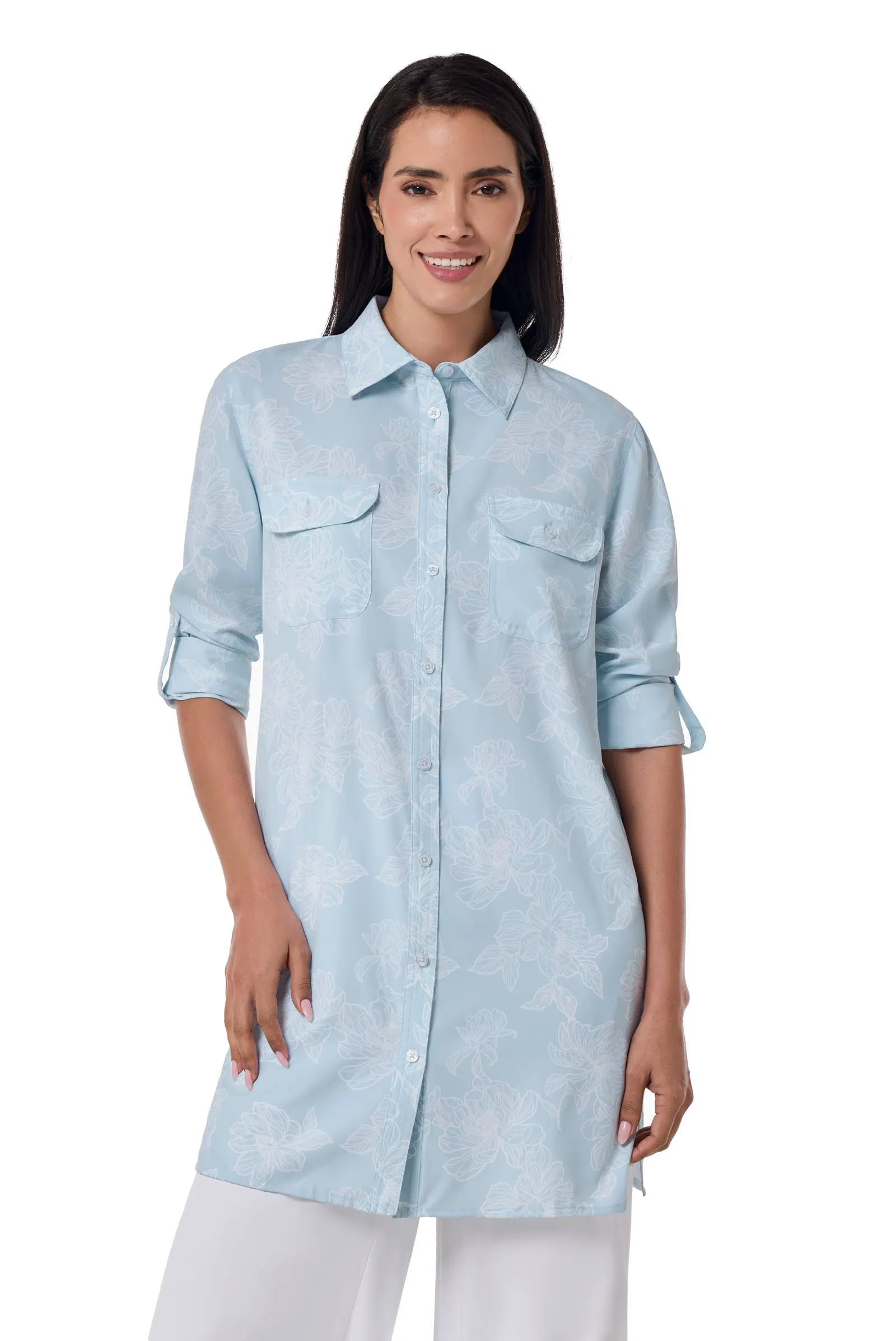 Women's Santorini Tunic Shirt | Skyride Perfect Peony