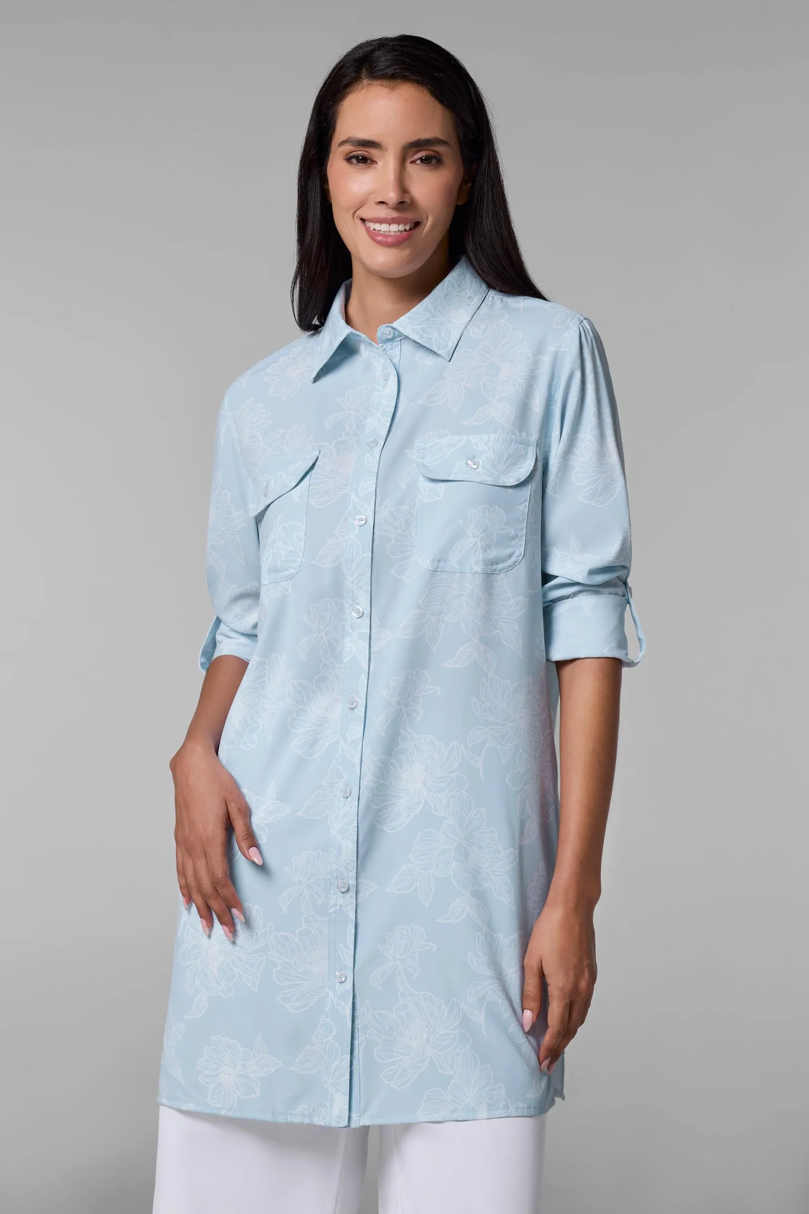 Women's Santorini Tunic Shirt | Skyride Perfect Peony